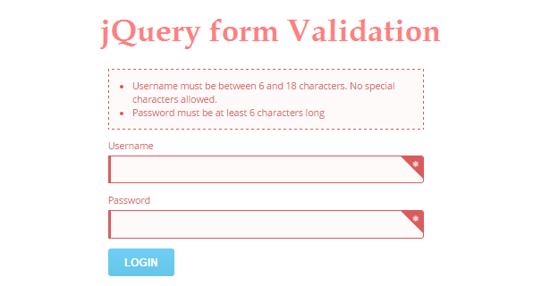 jQuery Form Validation